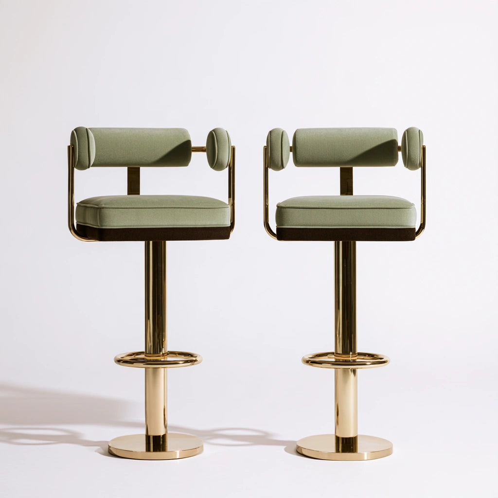 Tabouret de bar aux lignes épurées, coloris gris