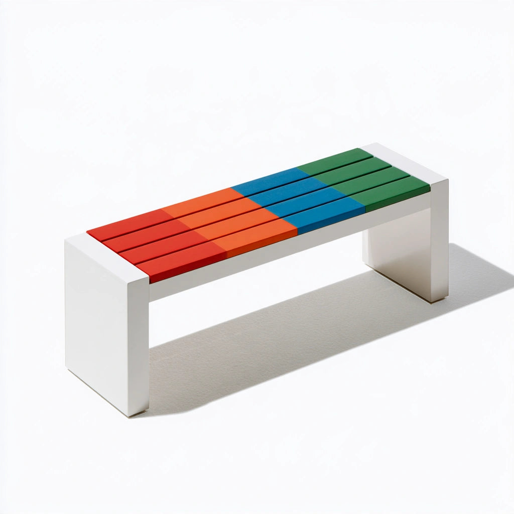 Banc décoratif en métal, coloris blanc
