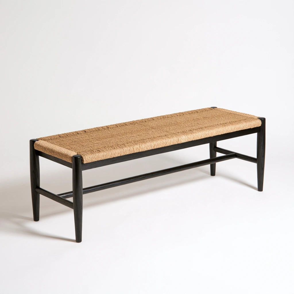 Banc décoratif aux lignes épurées, coloris gris