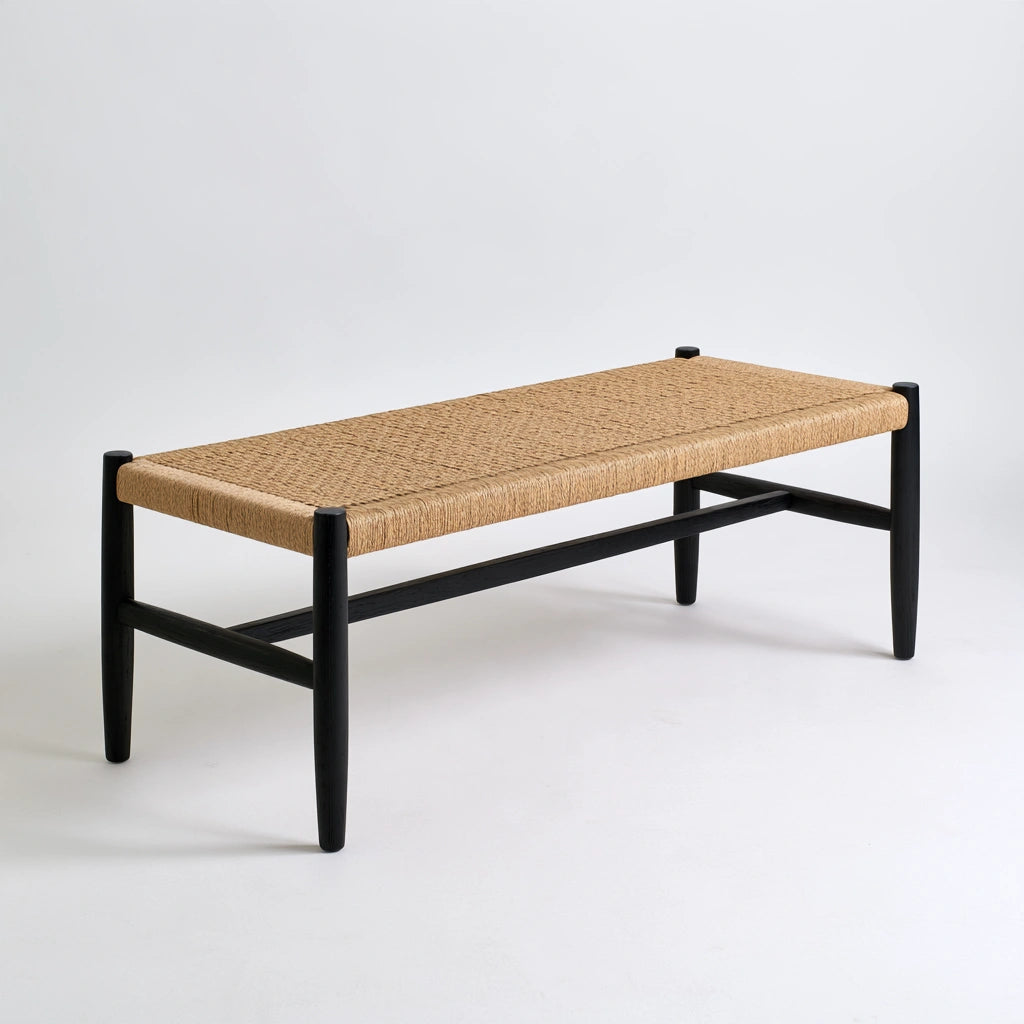 Banc décoratif aux lignes épurées, coloris gris