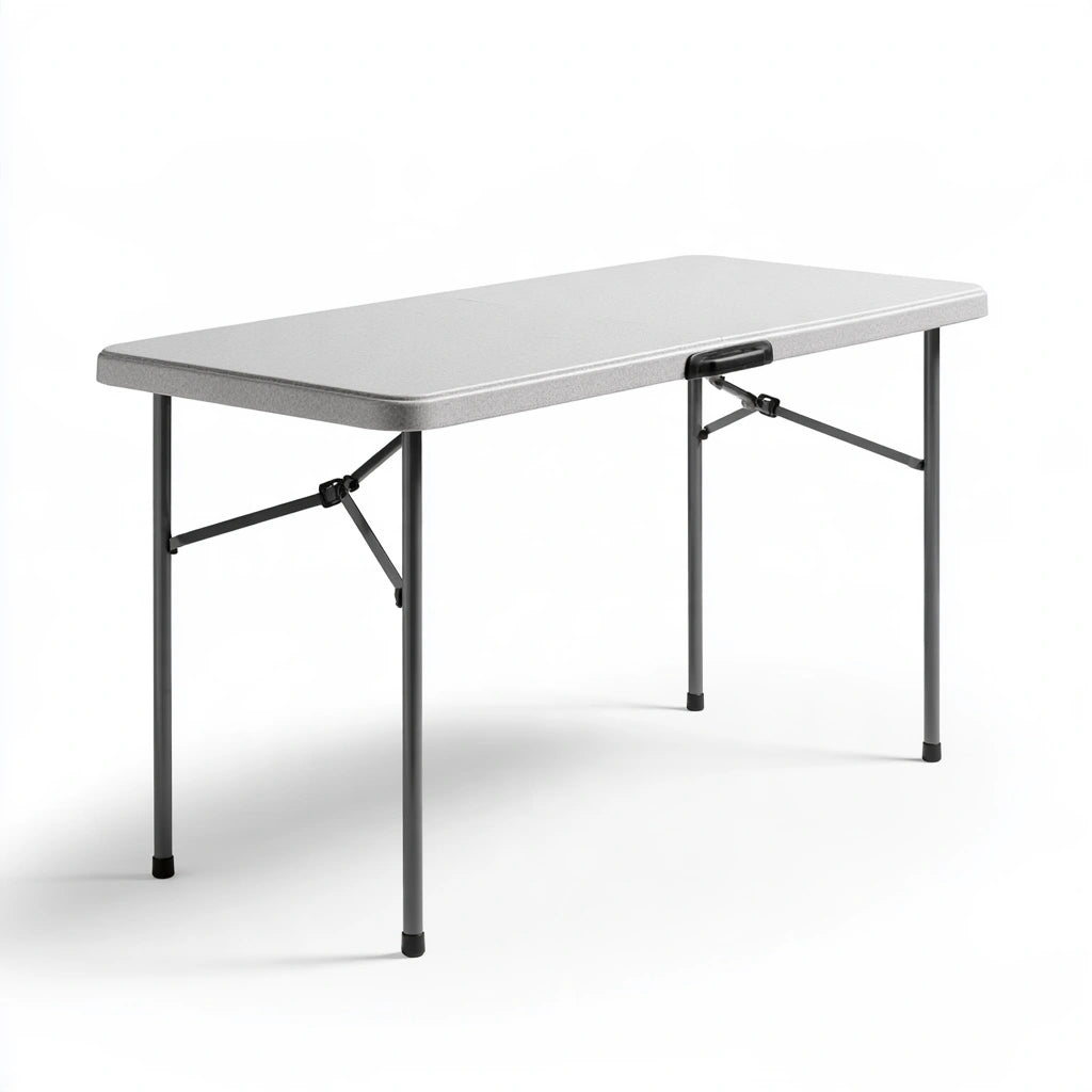 Table pliante polyvalente aux lignes épurées, coloris gris